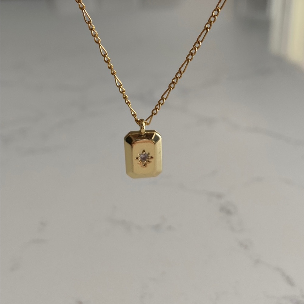 LVC Jewelry • Yellow Gold Plated Necklace with Star Tag Charm